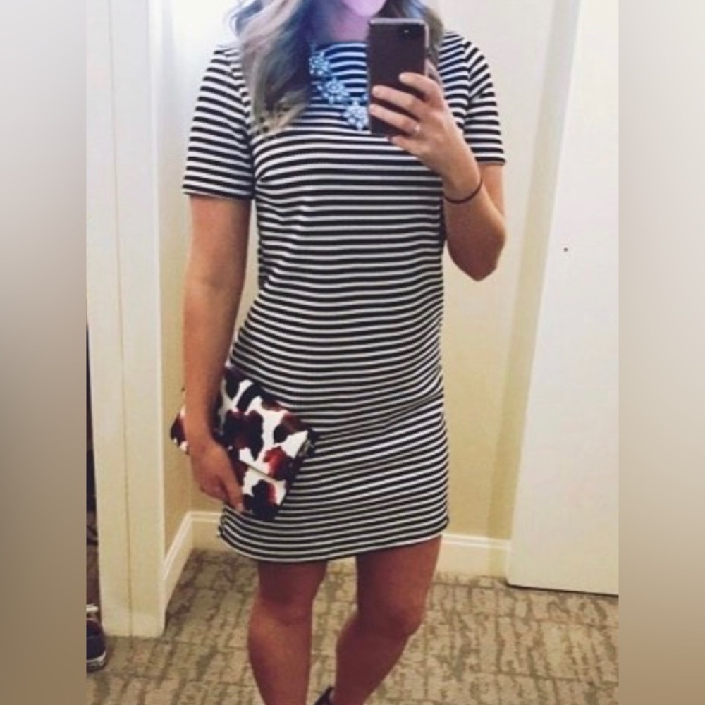Black & White Stripe Womens Dress - Size Small